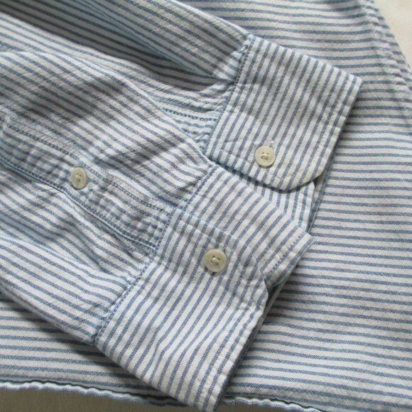 Men's Urban Pipeline Blue and White Striped Button-Down Shirt Size L - Picture 8 of 12